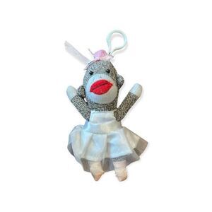 Sock Monkey Ballerina dancer hook Clip on back park ornament